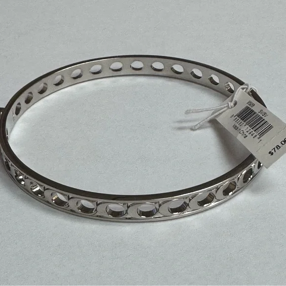 VINTAGE Coach Signature C Pierced Bangle Bracelet BRAND NEW WITH TAG - Picture 2 of 8